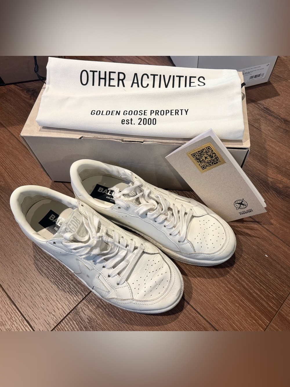 Golden Goose Ball Star 2 White Leather Sneakers Women’s Size 39